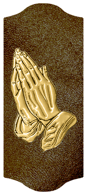 DARAY-C-516-GD-SH-BR Gold Praying Hands Shimmer Brown